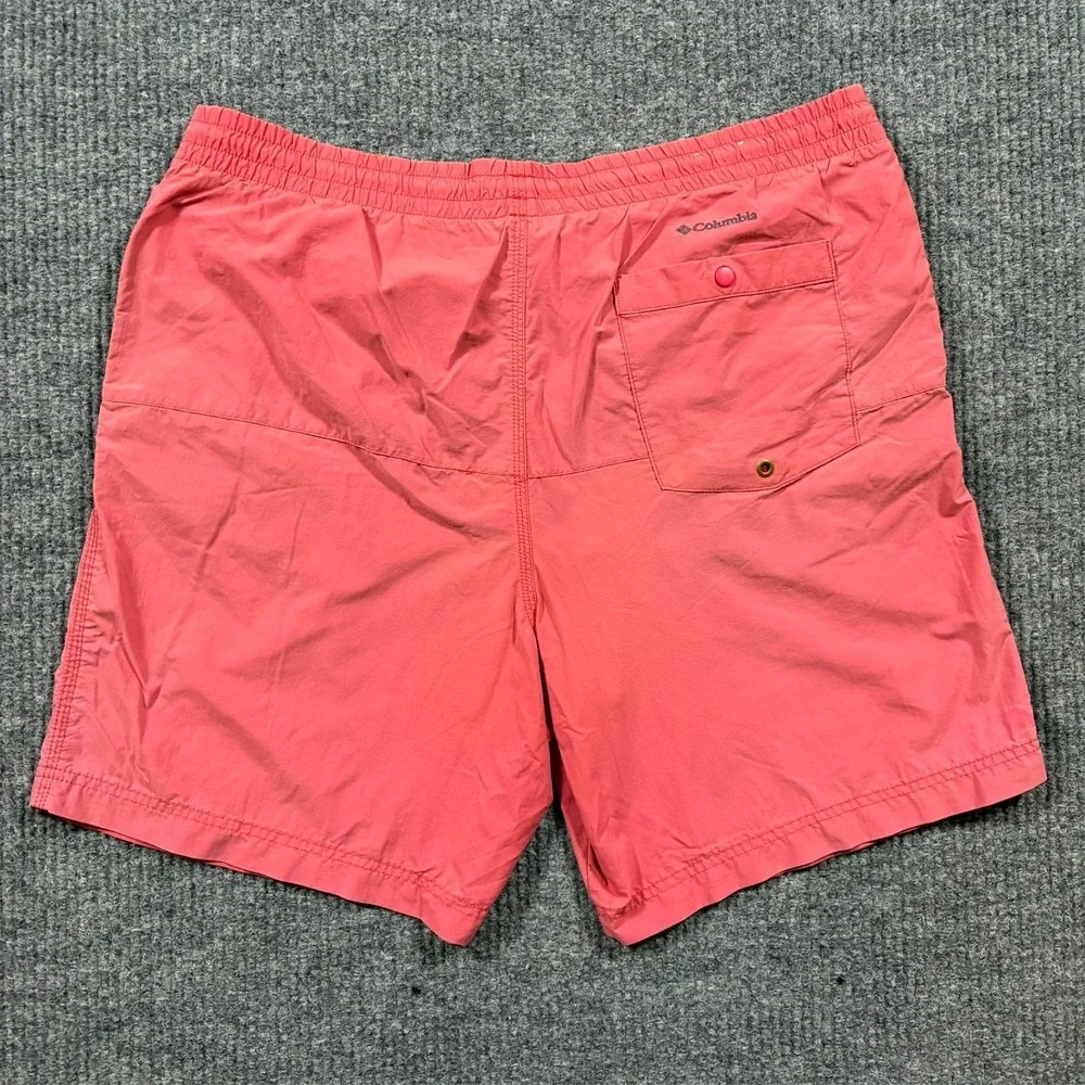 Columbia Mens Swim Trunks‎ Size L Coral Omni-Shield Lined Stretch Shorts